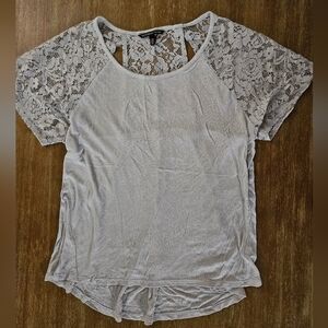 Victoria's Secret White Lace Sleeve Tee Shirt Size Small Victorias Secret Shirt